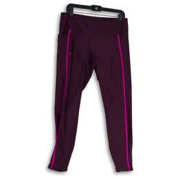 Under Armour Womens Purple Mesh Heat Gear Shine Compression Leggings Size XL