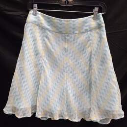 Laundry by Shelli Segal Women's Blue Pattern Silk Skirt Size 0