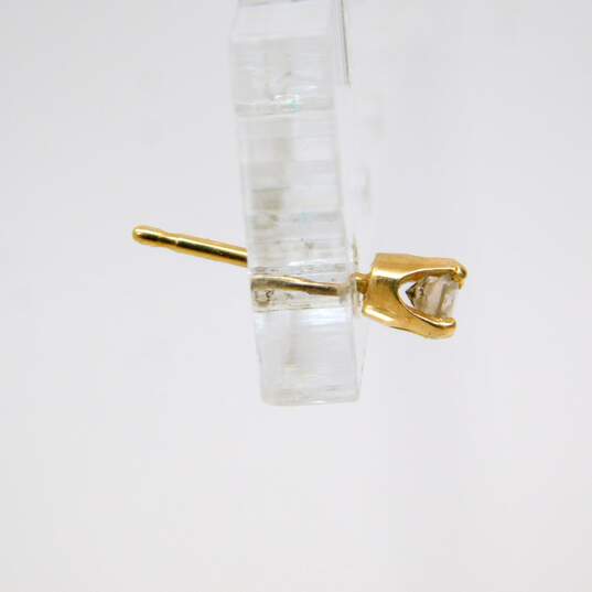 14K Yellow Gold 0.14 CT Salt & Pepper Diamond Single Stud Earring 0.1g image number 3