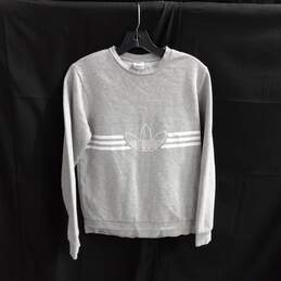 Adidas Gray With White Stripes Sweatshirt Size L