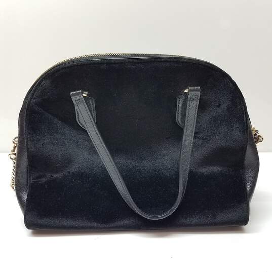 Kate Spade WKRU5625 Laurel Way Reiley Black Pearl Studded Velvet Leather Handbag image number 3