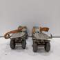 Pair of Vintage Metal Silver Tone Roller Skates Size Adjustable image number 1