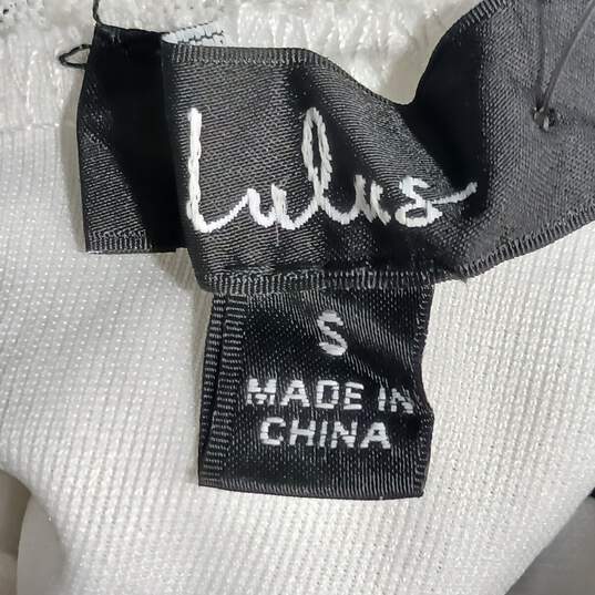 Lulus Women's White Sleeveless Crepe Ruched Mini Dress Size S image number 3