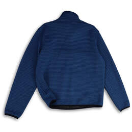 Mens Blue Mock Neck Long Sleeve 1/4 Snap Pullover Sweatshirt Size L Reg alternative image