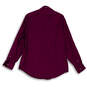 Mens Burgundy Long Sleeve Spread Collar Button-UP Dress Shirt Size Large image number 2