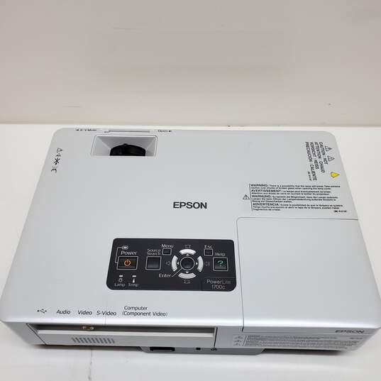 Epson LCD Projector Model: EMP 1700 with Cables Case and Remote Powers ON image number 4