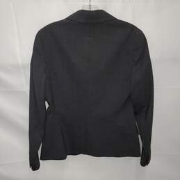 Theory Wool Blend Dark Gray Blazer Jacket Size 8 alternative image