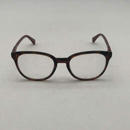 Womens Brown Tortoise Plastic Frame Designer Round Eyeglasses With Case alternative image