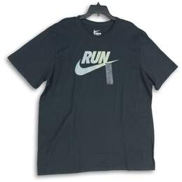 Nike Mens Black Graphic Print Crew Neck Short Sleeve Pullover T-Shirt Size XXL