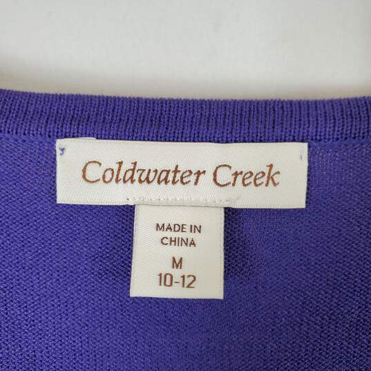 Coldwater Creek Women Purple Silk Blend Top Sz M NWT image number 2