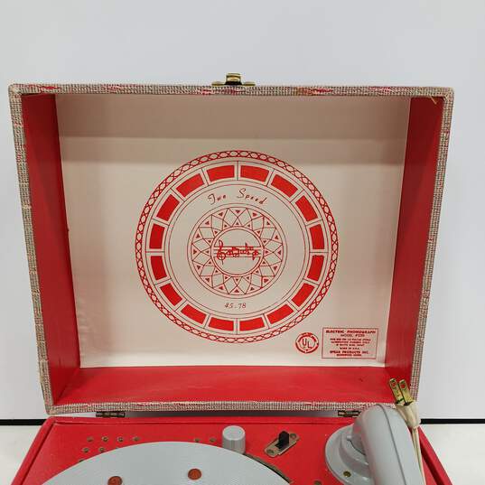 Vintage Spear Products Electric Red Phonograph Model 220 image number 3