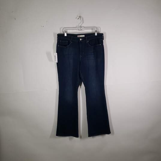 Womens Signature Dark Wash Denim Mid-Rise Bootcut Leg Jeans Size 12S image number 1