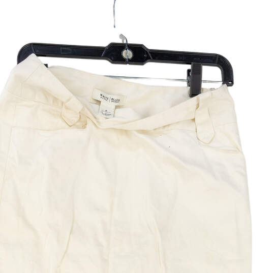 Womens White Elastic Waist Light Wash Straight & Pencil Skirt Size 4 image number 3