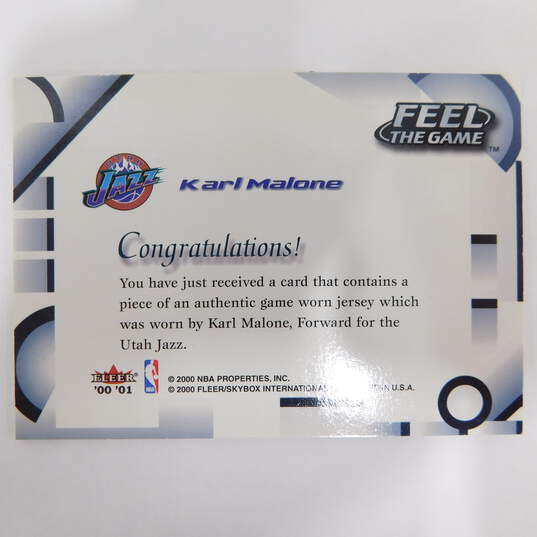 2000-01 Karl Malone Fleer Feel The Game Jersey Utah Jazz image number 4