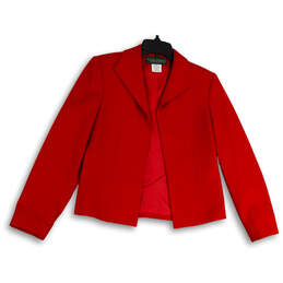 Womens Red Collar Long Sleeve Regular Fit Formal Open Front Blazer Size 6