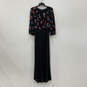 NWT Womens Black Red Floral 3/4 Sleeve V-Neck One Piece Jumpsuit Size 14 image number 2