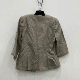 NWT Womens Gray 3/4 Sleeve Regular Fit Toggle Front Jacket Size 34 alternative image