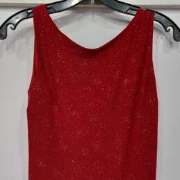 Jessica McClintock Red Glittering Evening Dress Size 10 alternative image