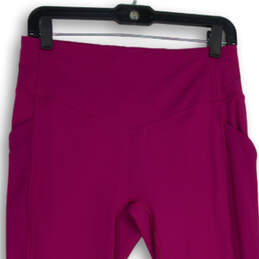 Womens Magenta High Rise Pull-On Activewear Ankle Leggings Size 10 alternative image