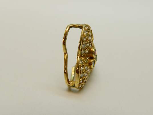 14K Yellow Gold 1.42 CTTW Diamond Sapphire, Ruby & Emerald Trefoil Pendant 3.8g image number 3