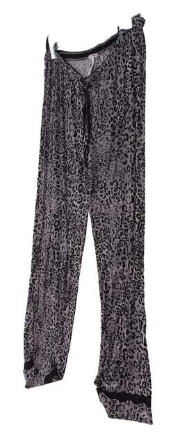 Womens Gray Leopard Print Elastic Waist Pajama Pant Size Large alternative image