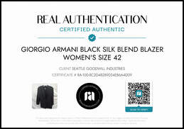 Giorgio Armani Women's Black Silk Blend Blazer Size 42 AUTHENTICATED alternative image