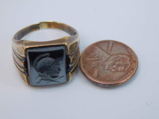 Vintage 10K Yellow Gold Carved Cameo Ring for Repair 6.6g image number 4