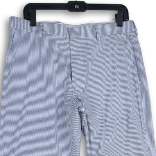 J. Crew Womens Blue White Striped Flat Front Slash Pocket Ankle Pants Size 33X30 image number 3