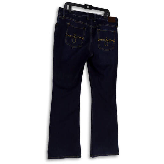 Womens Blue Medium Wash Pockets Regular Fit Denim Bootcut Jeans Size 16W image number 2