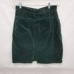 United Colors Of Benetton 100% Cotton Green Corduroy Skirt Size 44 alternative image