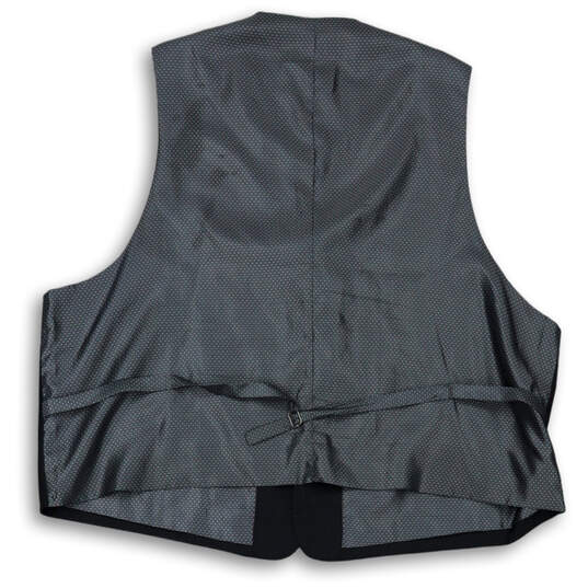 Mens Black Gray Belted Front Pockets V-Neck Sleeveless Vest Size 56 L image number 2
