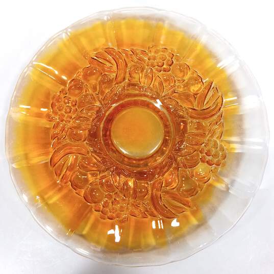 Bundle of 3 Orange Carnival Glass Serving Pieces image number 2