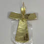 Designer Robert Lee Morris Gold-Tone Hammered Cross Drop Earring w/Dust Bag image number 4