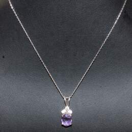 Sterling Silver Amethyst Neckless CZ Accent alternative image