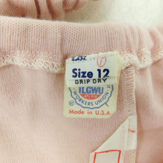 Vintage PSI Union Made Cropped Light Pink Shirt Size Women's 12 image number 2