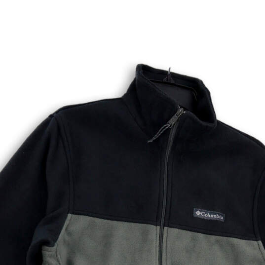 NWT Mens Gray Black Colorblock Mock Neck Long Sleeve Full Zip Jacket Size S image number 3