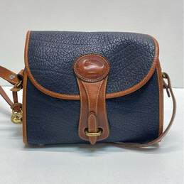 Vintage Dooney & Bourke Black All Weather Leather Equestrian Crossbody Bag