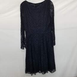 AUTHENTICATED Burberry Navy Blue Lace Dress Size 10 alternative image