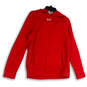 Mens Red Logo Kangaroo Pockets Long Sleeve Pullover Hoodie Size Medium image number 1