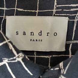Sandro Paris Women Black/Gray Abstract Button Up Shirt Sz M alternative image