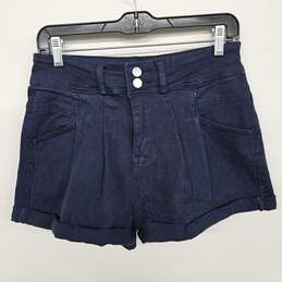 Blue High Waist Workwear Denim Shorts