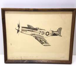 Vintage P-51D Aviation Art Limited Edition Signed  Print