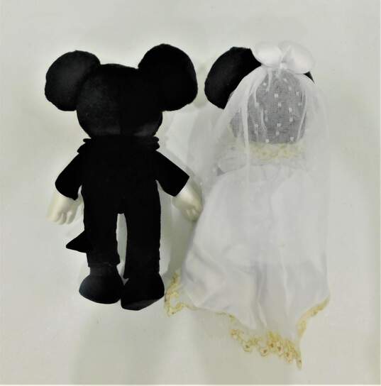 Vintage Disney Plush Mickey Mouse & Minnie Wedding Set Bride & Groom image number 2