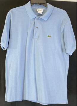 Lacoste Mens Light Blue Cotton Short Sleeve Spread Collared Polo Shirt Size 6