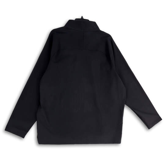 NWT Mens Black Mock Neck Long Sleeve Quarter Zip Golf Jacket Size XL image number 2