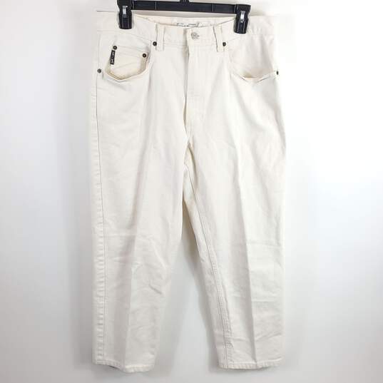 Armani Exchange Men White Straight Jeans Sz 34 image number 1