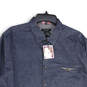 NWT Mens Blue Long Sleeve Spread Collar Button Up Dress Shirt Size 7 image number 3