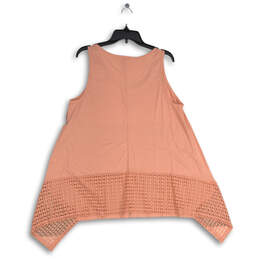 Womens Pink Sleeveless Asymmetrical Hem Pullover Tank Top Size 14/16
