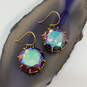 Designer J. crew Gold-Tone Rainbow Vitrail Glass Rhinestone Dangle Earrings image number 1