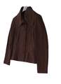 Womens Brown Long Sleeve Pockets Collared Cardigan Sweater Size 12 image number 2